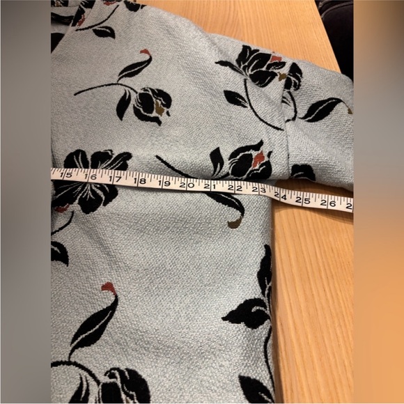 Zara Basic Floral Jacquard Coat Size Small Black White Structured - Picture 9 of 11